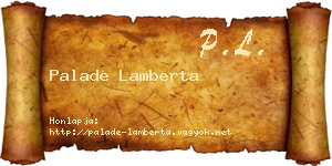 Palade Lamberta névjegykártya